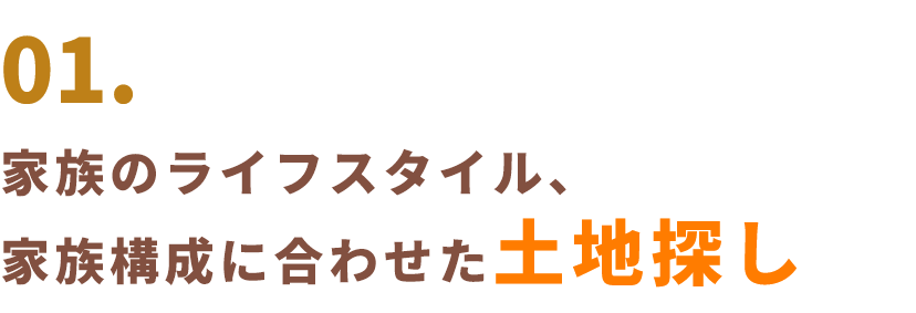 01.家族のライフスタイル、家族構成に合わせた土地探し